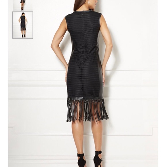 Eva Mendes Ravenna black fringe mesh dress 2 NWT - Picture 2 of 9